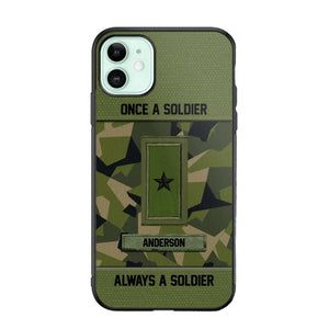 Personalized Once A Soldier Always A Soldier Sweden Soldier/ Veteran Rank Camo Phonecase 3D Printed 22DEC-DT14