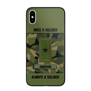 Personalized Once A Soldier Always A Soldier Sweden Soldier/ Veteran Rank Camo Phonecase 3D Printed 22DEC-DT14