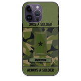 Personalized Once A Soldier Always A Soldier Sweden Soldier/ Veteran Rank Camo Phonecase 3D Printed 22DEC-DT14