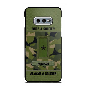 Personalized Once A Soldier Always A Soldier Sweden Soldier/ Veteran Rank Camo Phonecase 3D Printed 22DEC-DT14