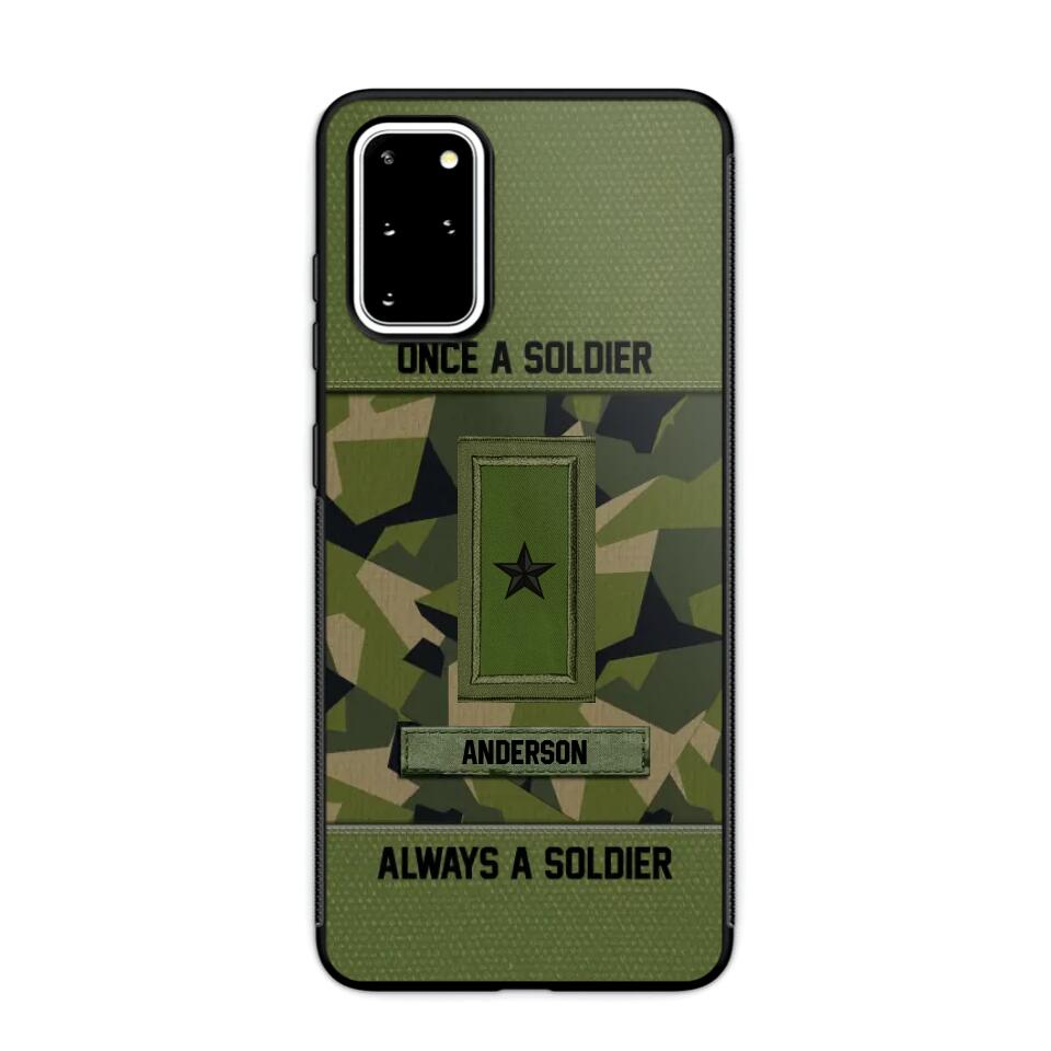 Personalized Once A Soldier Always A Soldier Sweden Soldier/ Veteran Rank Camo Phonecase 3D Printed 22DEC-DT14