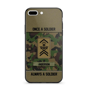 Personalized Once A Soldier Always A Soldier Swiss Soldier/ Veteran Rank Camo Phonecase 3D Printed 22DEC-DT14