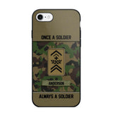 Personalized Once A Soldier Always A Soldier Swiss Soldier/ Veteran Rank Camo Phonecase 3D Printed 22DEC-DT14