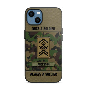 Personalized Once A Soldier Always A Soldier Swiss Soldier/ Veteran Rank Camo Phonecase 3D Printed 22DEC-DT14