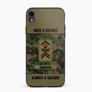 Personalized Once A Soldier Always A Soldier Swiss Soldier/ Veteran Rank Camo Phonecase 3D Printed 22DEC-DT14