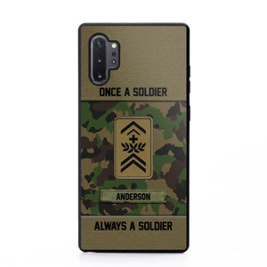 Personalized Once A Soldier Always A Soldier Swiss Soldier/ Veteran Rank Camo Phonecase 3D Printed 22DEC-DT14