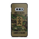 Personalized Once A Soldier Always A Soldier Swiss Soldier/ Veteran Rank Camo Phonecase 3D Printed 22DEC-DT14