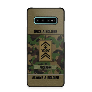 Personalized Once A Soldier Always A Soldier Swiss Soldier/ Veteran Rank Camo Phonecase 3D Printed 22DEC-DT14