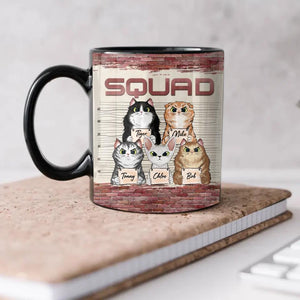 Personalized Squad Cat Lovers Black Mug Printed PNDT2112