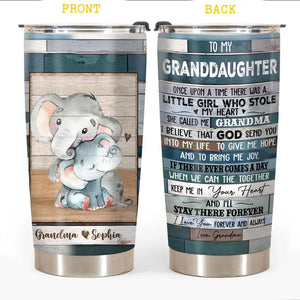 Personalized To My Granddaughter Little Girl Who Stole My Heart  Elephant Tumbler Printed 22DEC-DT22