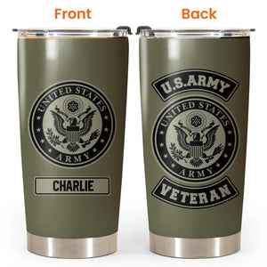 Personalized US Soldier/ Veteran With Logo And Name Tumbler Printed 22DEC-HY26