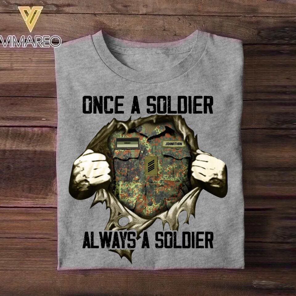 Personalized Once A German Solider Always A Solider Rank Camo Tshirt Printed 22DEC-HQ19