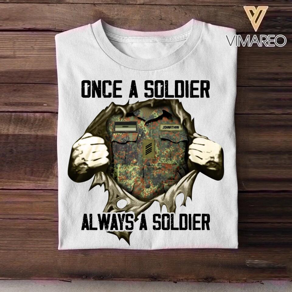 Personalized Once A German Solider Always A Solider Rank Camo Tshirt Printed 22DEC-HQ19