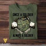 Personalized Canadian Soldier/ Veteran / Navy Or Sailor Once A Soldier Always A Soldier Tshirt Printed 22DEC-HQ26