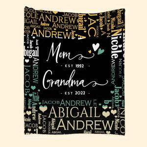 Personalized Mom & Grandma's Year Quilt Blanket Printed QTHQ2812