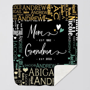 Personalized Mom & Grandma's Year Quilt Blanket Printed QTHQ2812