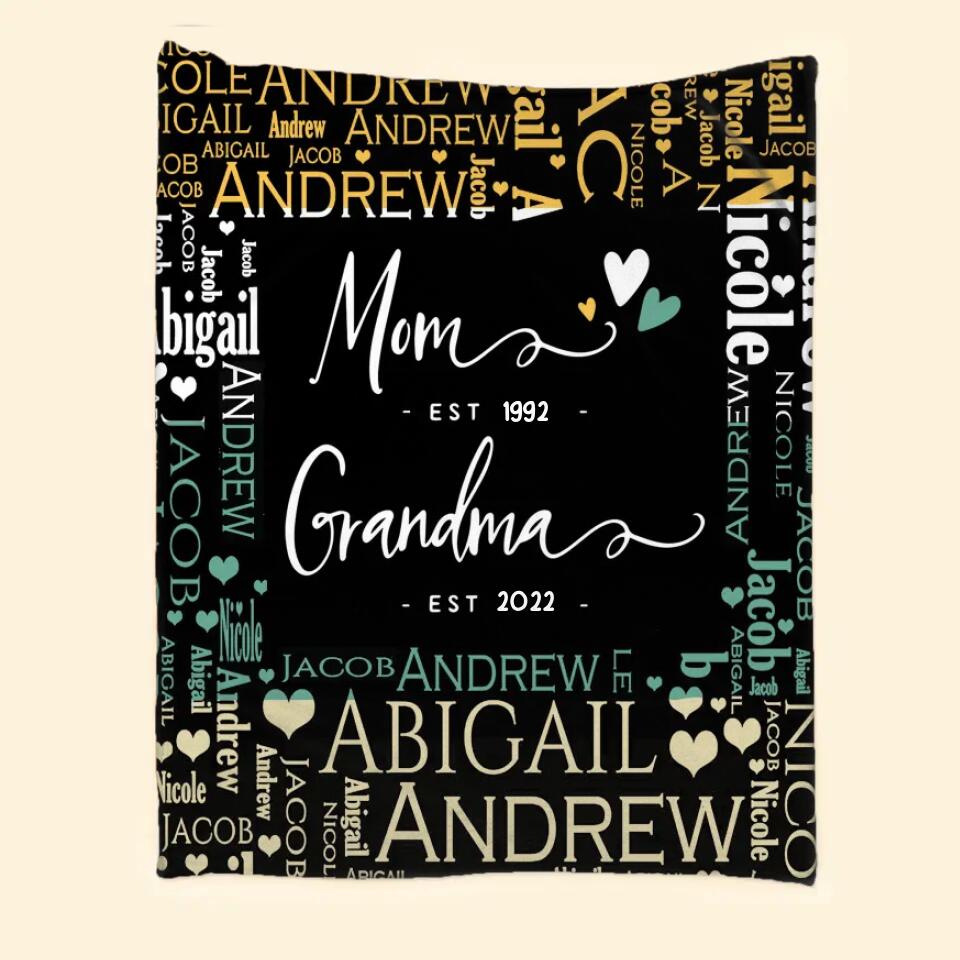 Personalized Mom & Grandma's Year Quilt Blanket Printed QTHQ2812