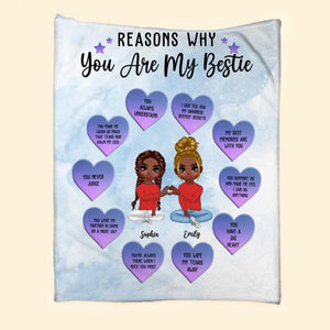 Personalized Reasons Why You Are My Besties Quilt Blanket Printed PNHY3012