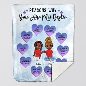 Personalized Reasons Why You Are My Besties Quilt Blanket Printed PNHY3012