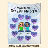 Personalized Reasons Why You Are My Besties Quilt Blanket Printed PNHY3012