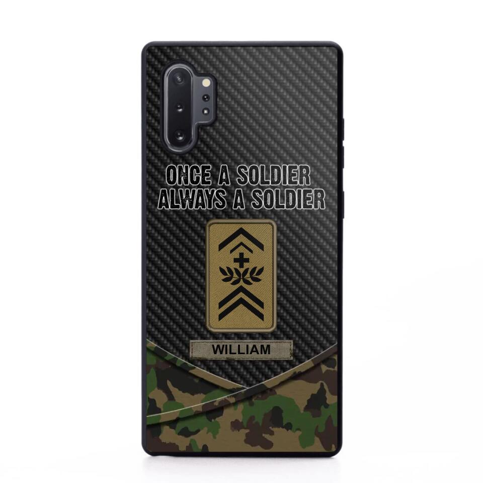 Personalized Swiss Once A Soldier Always A Soldier Camo Phonecase 3D Printed 23JAN-HY03