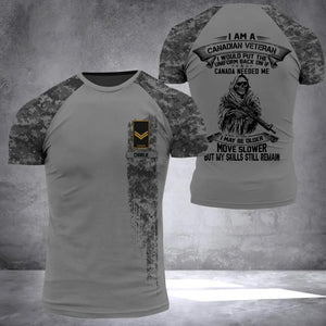 Personalized I Am A Canadian Veteran I Would Put The Uniform Back On  Rank Camo 3D Printed Tshirt 23JAN-HQ06