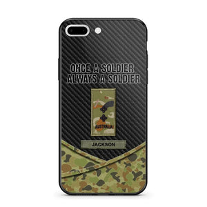 Personalized Australian Once A Soldier Always A Soldier Camo Phonecase 3D Printed 23JAN-HY03