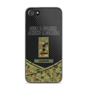 Personalized Australian Once A Soldier Always A Soldier Camo Phonecase 3D Printed 23JAN-HY03