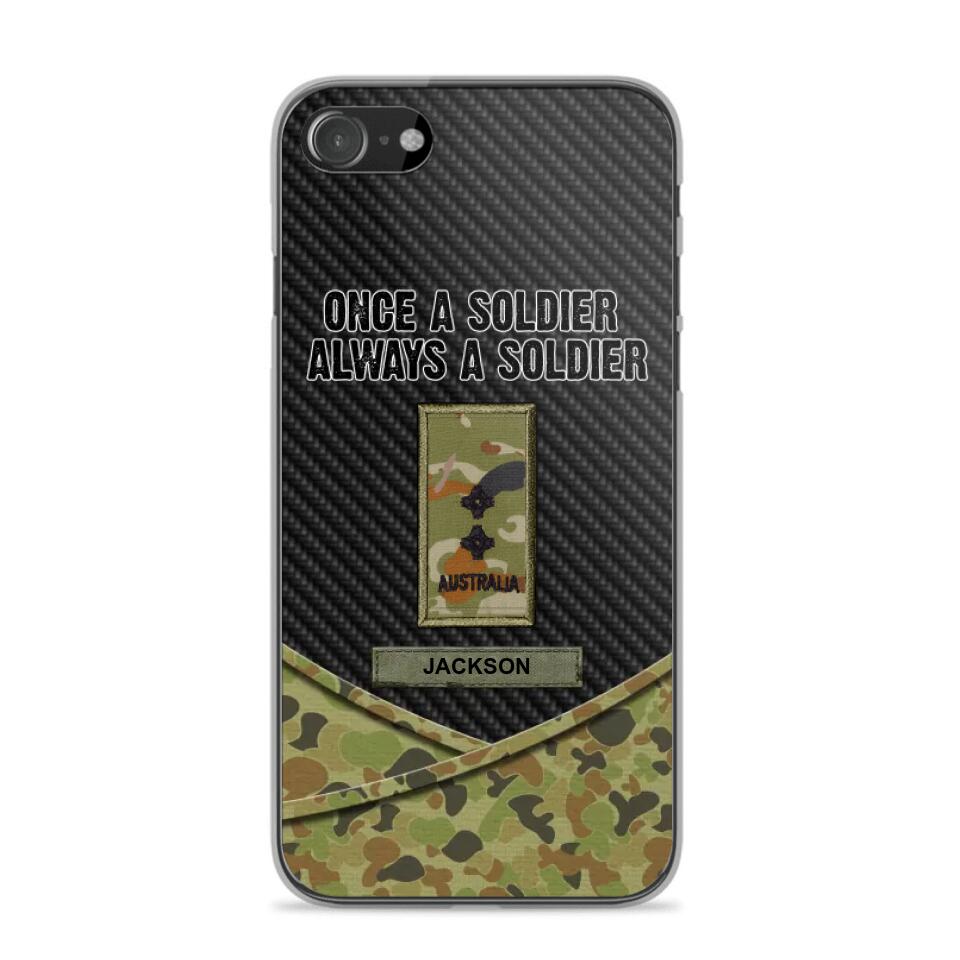 Personalized Australian Once A Soldier Always A Soldier Camo Phonecase 3D Printed 23JAN-HY03