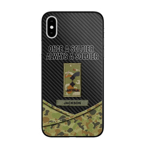 Personalized Australian Once A Soldier Always A Soldier Camo Phonecase 3D Printed 23JAN-HY03