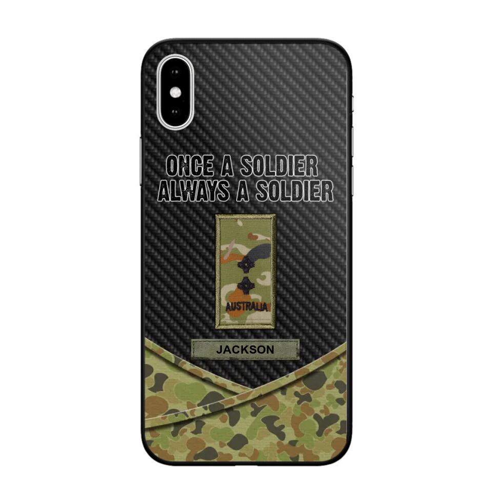 Personalized Australian Once A Soldier Always A Soldier Camo Phonecase 3D Printed 23JAN-HY03