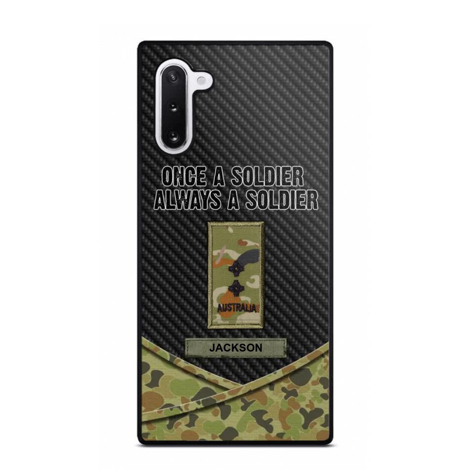 Personalized Australian Once A Soldier Always A Soldier Camo Phonecase 3D Printed 23JAN-HY03