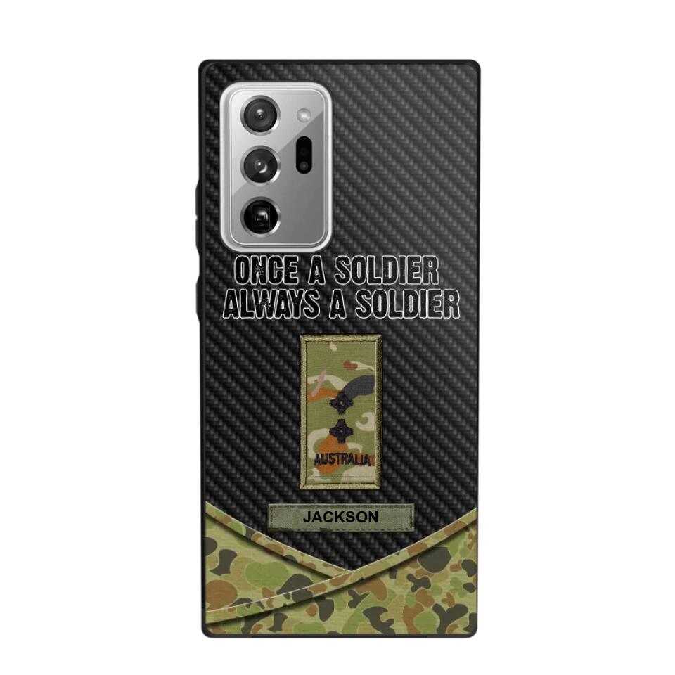 Personalized Australian Once A Soldier Always A Soldier Camo Phonecase 3D Printed 23JAN-HY03