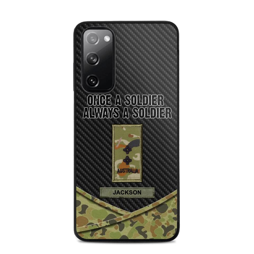 Personalized Australian Once A Soldier Always A Soldier Camo Phonecase 3D Printed 23JAN-HY03