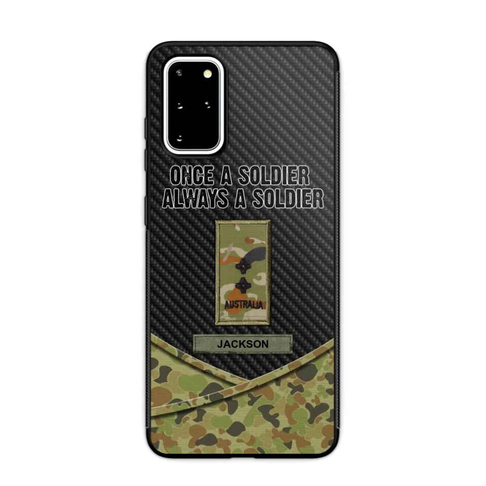 Personalized Australian Once A Soldier Always A Soldier Camo Phonecase 3D Printed 23JAN-HY03