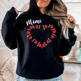 Personalized Grandma Nana Mommy Aunt Kid Name  Heart Hoodie Printed 23JAN-DT09