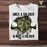 Personalized Once A Soldier Always A Soldier Sweden Soldier/ Veteran Rank Camo Tshirt Printed 23DEC-HQ09