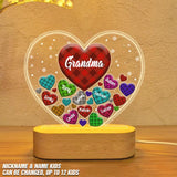 Personalized Grandma Nana Aunt Mom Kid Name Led Lamp Printed QTDT0901