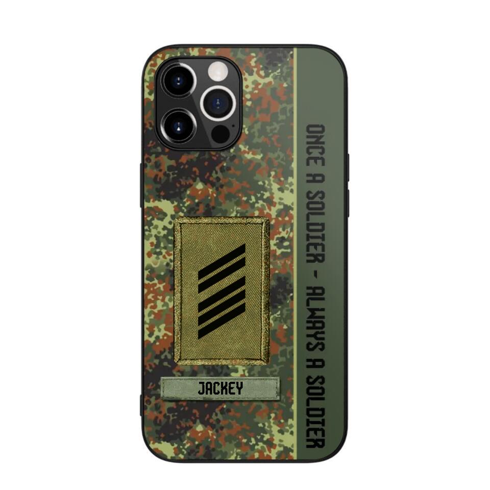 Personalized German Soldier/ Veteran Once A Soldier Always A Soldier Camo Phonecase 3D Printed QTDT1001