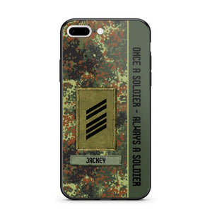 Personalized German Soldier/ Veteran Once A Soldier Always A Soldier Camo Phonecase 3D Printed QTDT1001