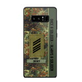 Personalized German Soldier/ Veteran Once A Soldier Always A Soldier Camo Phonecase 3D Printed QTDT1001