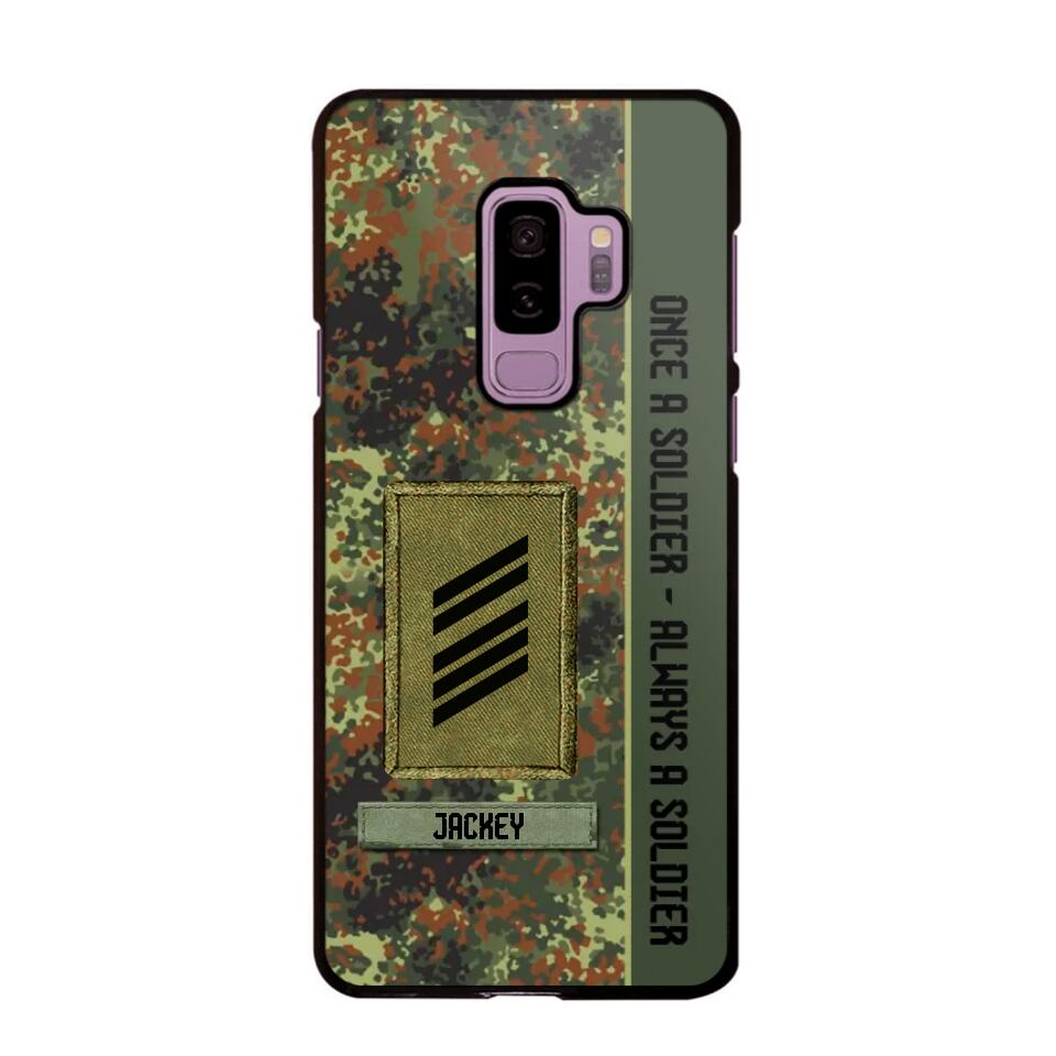 Personalized German Soldier/ Veteran Once A Soldier Always A Soldier Camo Phonecase 3D Printed QTDT1001