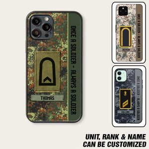 Personalized German Soldier/ Veteran Once A Soldier Always A Soldier Camo Phonecase 3D Printed QTDT1001