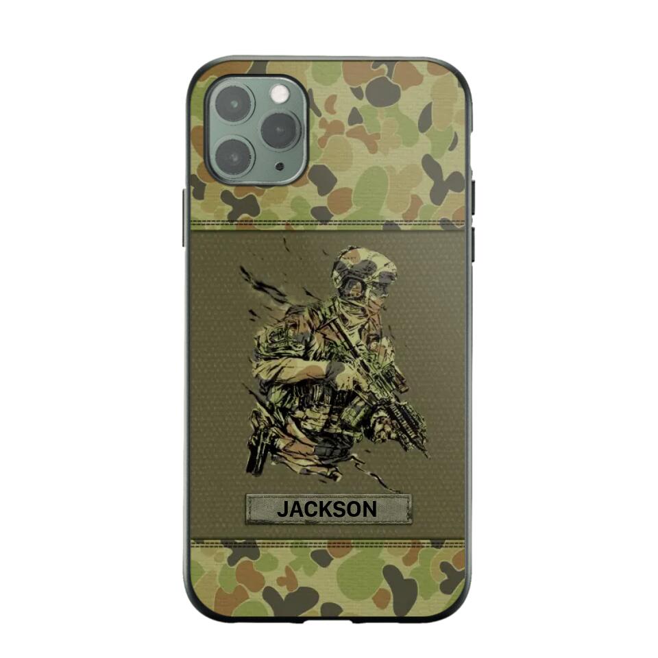 Personalized Australian Soldier/ Veteran Camo Phonecase 3D Printed 23JAN-HY10