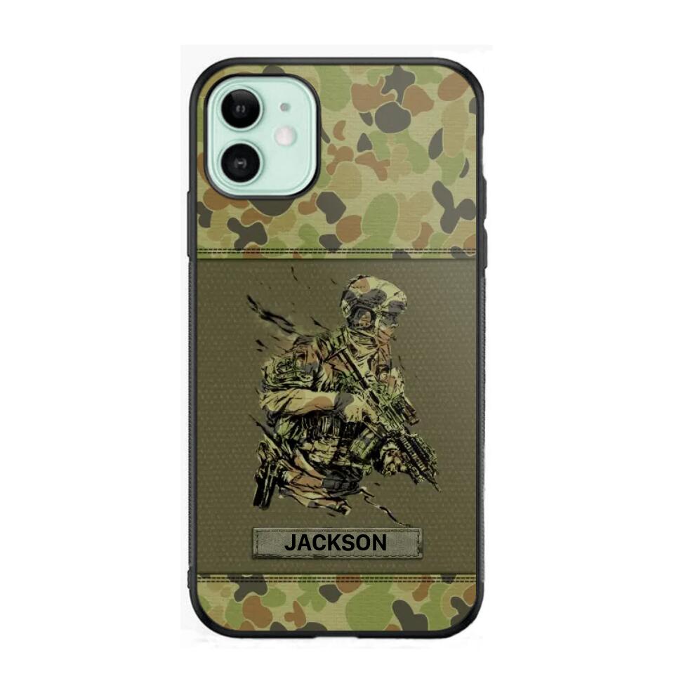 Personalized Australian Soldier/ Veteran Camo Phonecase 3D Printed 23JAN-HY10