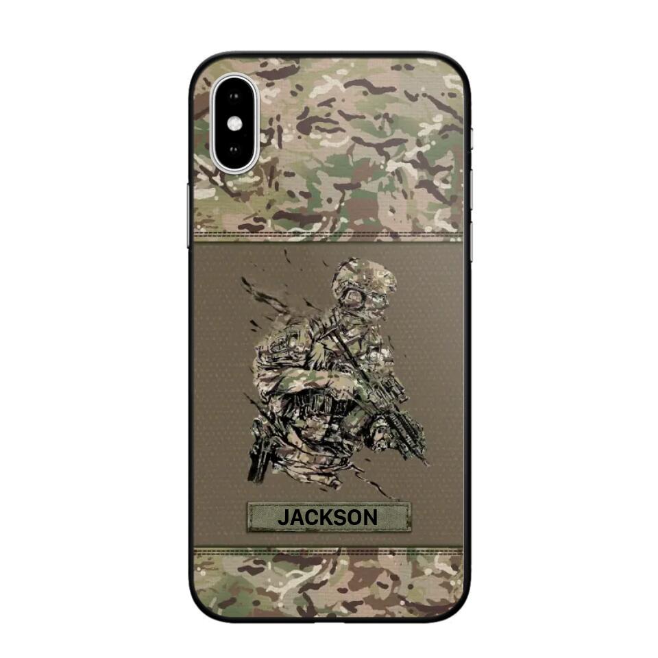 Personalized UK Soldier/ Veteran Camo Phonecase 3D Printed 23JAN-HY10