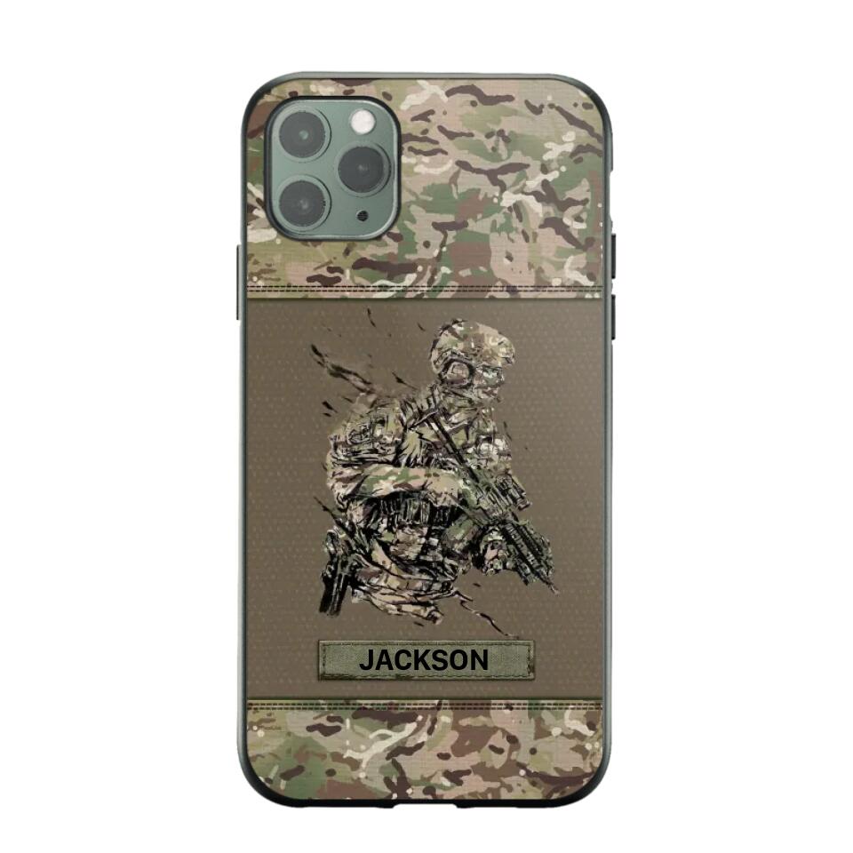 Personalized UK Soldier/ Veteran Camo Phonecase 3D Printed 23JAN-HY10