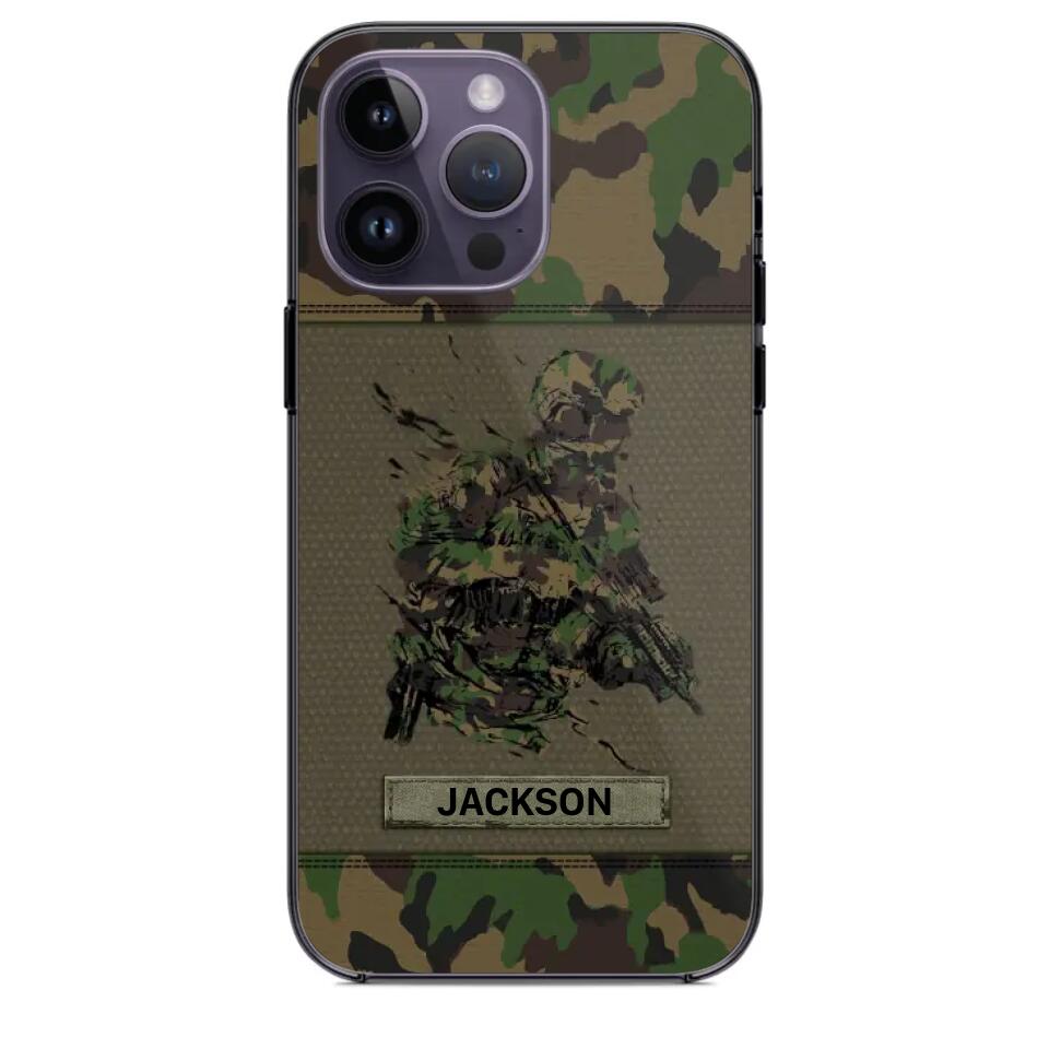 Personalized Swiss Soldier/ Veteran Camo Phonecase 3D Printed 23JAN-HY10