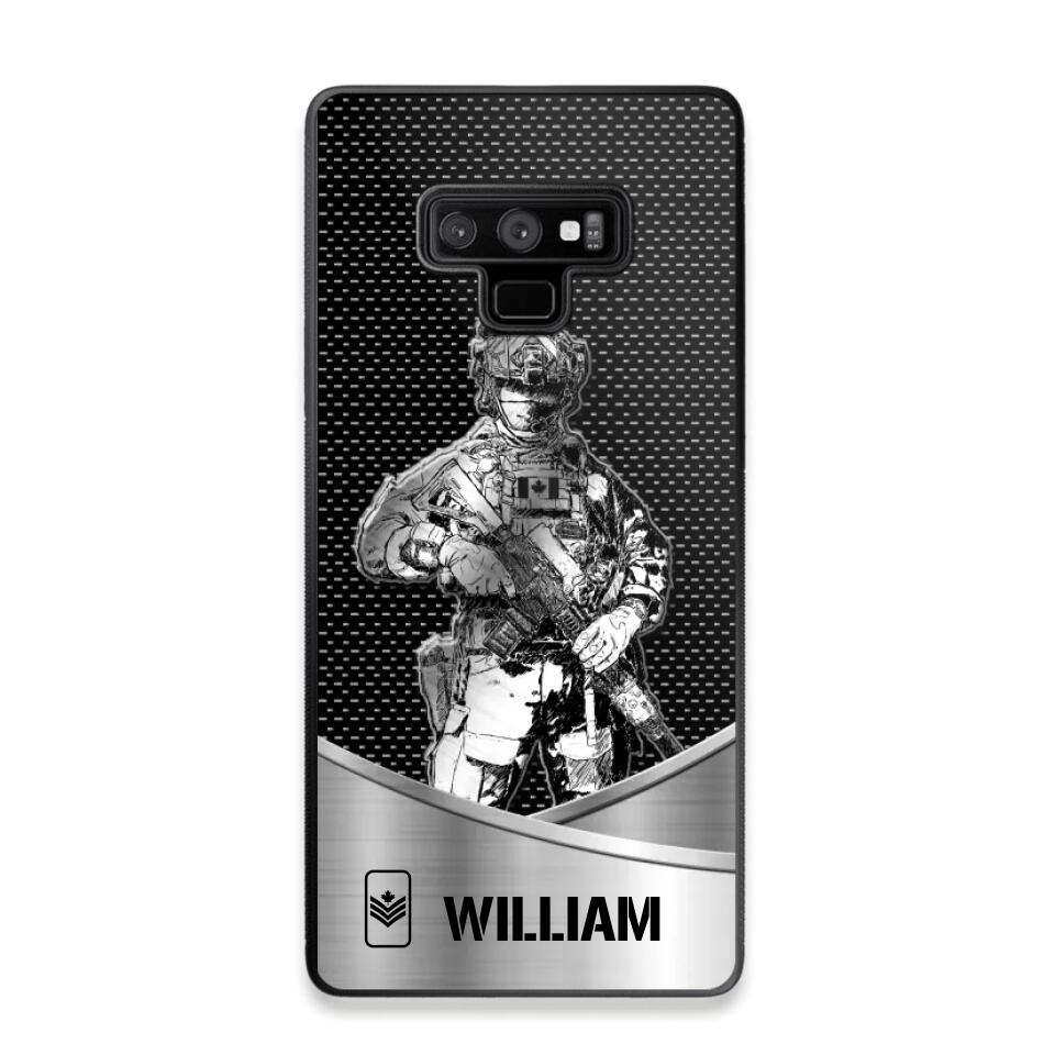 Personalized Canadian Soldier/ Veteran Rank Camo Phonecase 3D Printed 23JAN-DT10