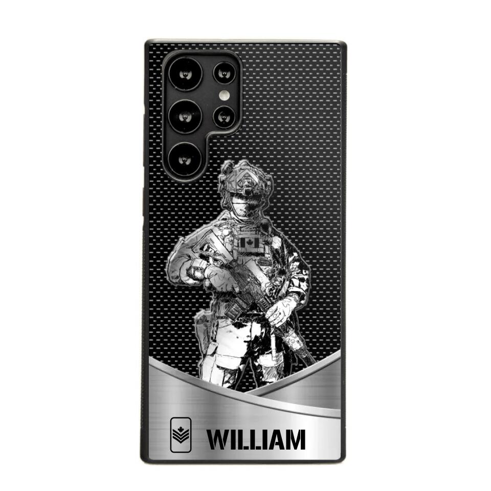 Personalized Canadian Soldier/ Veteran Rank Camo Phonecase 3D Printed 23JAN-DT10